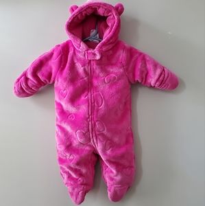 LITTLE WONDERS Bright Pink Infants Warm & Cozy One Piece Suit,  Snow Suit